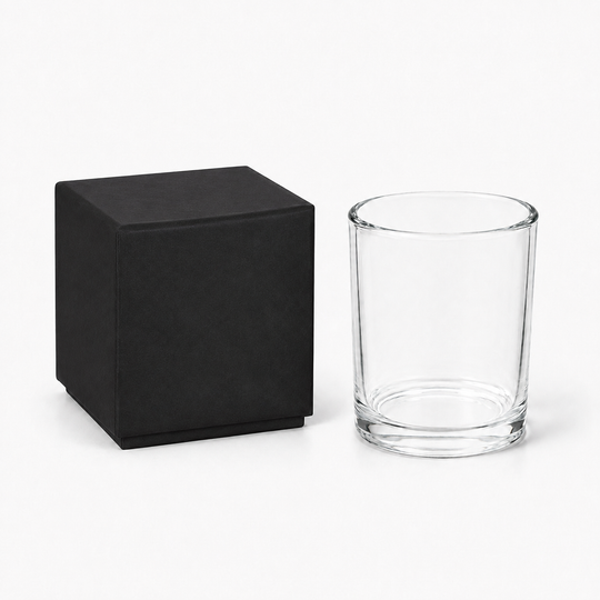 Frascos de vidro para velas (transparente & preto)