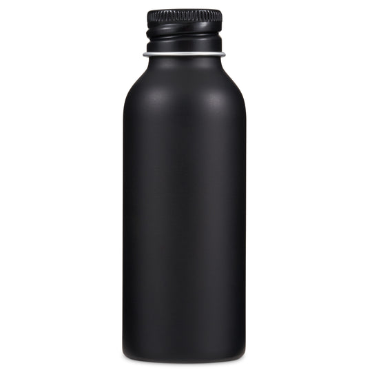 Black Aluminium Screw Lid Bottles with Optional Pump or Spray Caps T9956 - Tinware Direct