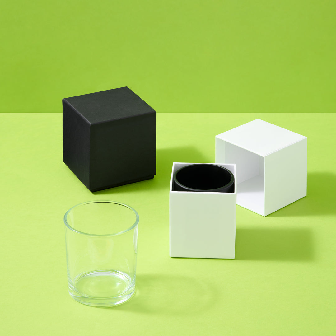 Frascos de vidro para velas (transparente & preto)