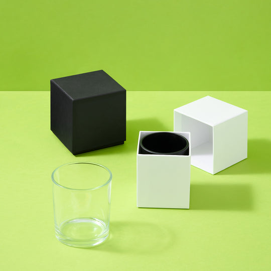 Frascos de vidro para velas (transparente & preto)