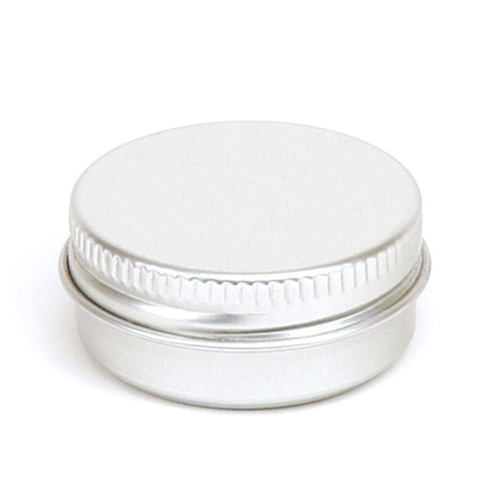 Round Aluminium Tin Container With EPE Lined Screw Lid T9001 - Tinware Direct