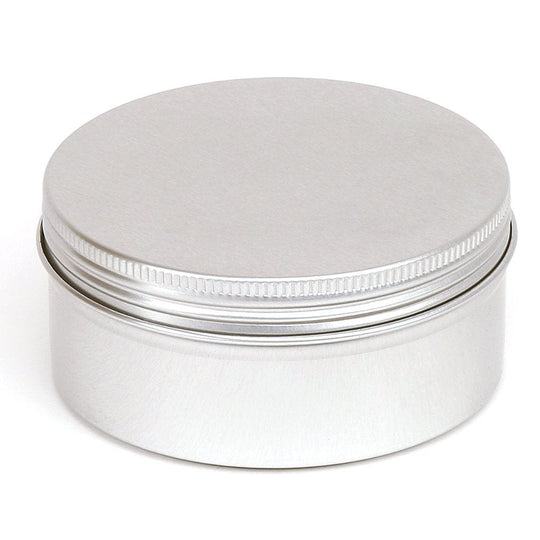 Round Aluminium Tin Container With EPE Lined Screw Lid T9009 - Tinware Direct