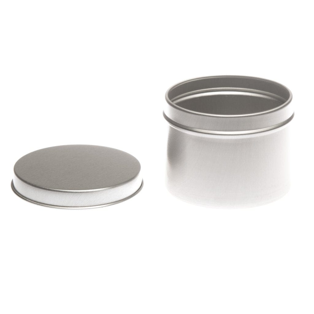 Silver Round Aluminium Seamless Tin Container T9232 - Tinware Direct